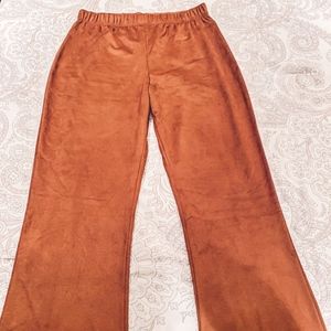 Charlotte Russe Brown Velvet Flared Pants